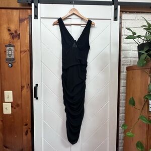 Size 18 sheer paneled corset dress with rouching from SHEIN.